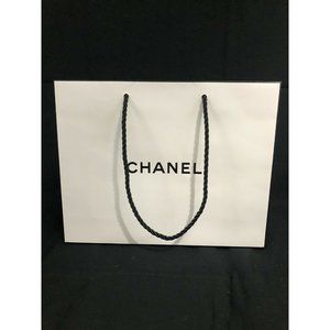 Chanel Reusable Shopping Paper Bag White 8" x 10" x 3"